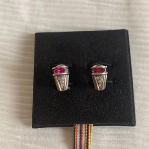 18k gold and silver earrings